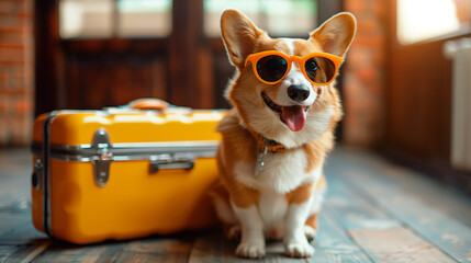 Fototapeta premium Dog is ready for holidays