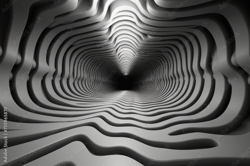 Poster a dynamic shot of a hypnotic 3d tunnel drawing viewers into its mesmerizing depths with captivating 