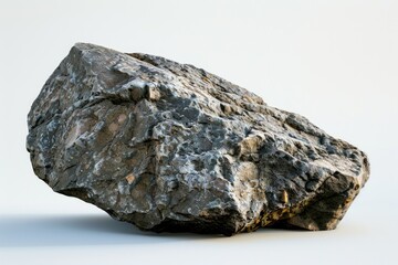 A large rock sitting on top of a white surface. Suitable for various design projects.