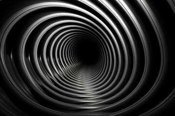 A dynamic shot of a hypnotic 3D tunnel twisting and turning endlessly in a mesmerizing way with captivating motion