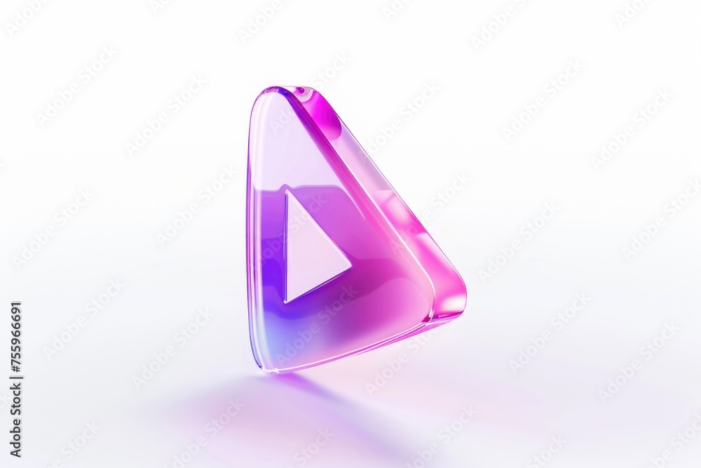 Leinwandbilder A simple triangle shaped object on a white surface. Suitable for minimalistic design projects.