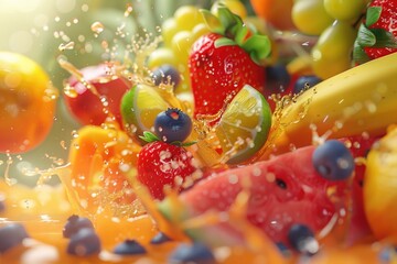 A vibrant close-up of assorted fresh fruit. Perfect for healthy lifestyle concepts.