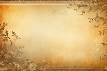 Fototapeta premium A gold background with vintage golden borders