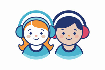 best baby couple carton and headphone artwork