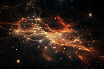 Obraz premium A visualization of artificial neurons firing in a deep learning model