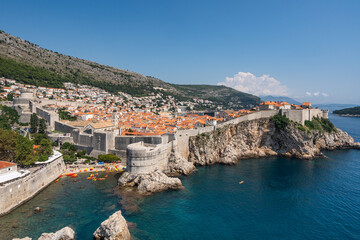 Fototapeta na wymiar Stunning view of the Old City of Dubrovnik and City Walls, Croatia