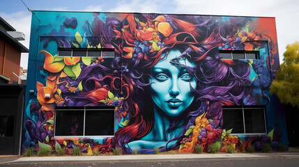 Marvel at the urban artwork adorning the city walls with bold and vibrant street art murals at...