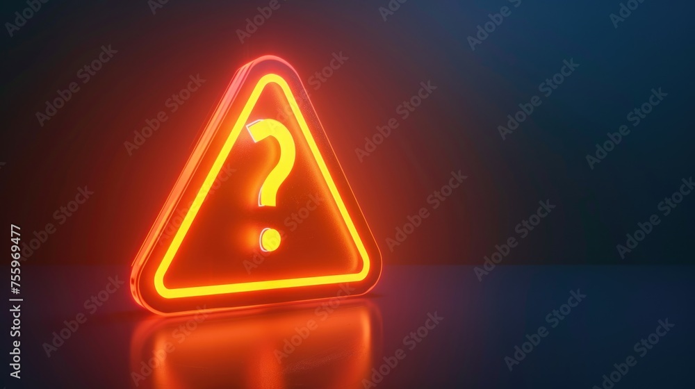 Leinwandbilder a neon sign with a question mark symbol. suitable for various design projects.