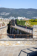 Defense wall of medieval Castle of San Giusto, Trieste, Italy