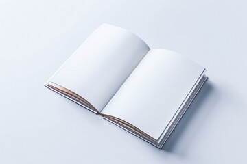Open Blank Book on White Background - obrazy, fototapety, plakaty