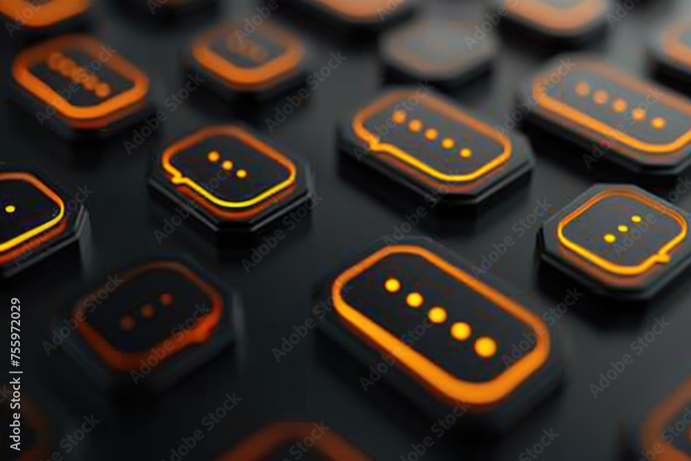 Leinwandbilder close up of a keyboard with a variety of buttons. suitable for technology and office concepts.