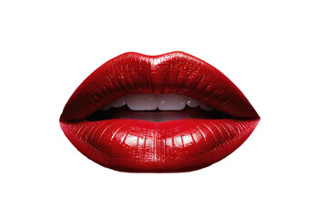 red lips isolated on white background - obrazy, fototapety, plakaty