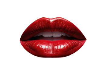 red lips isolated on white background