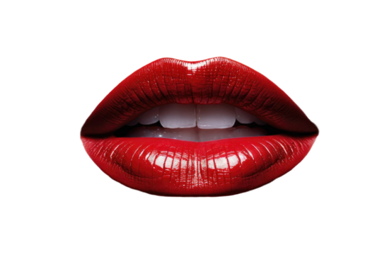red lips isolated on white background