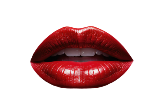 red lips isolated on white background