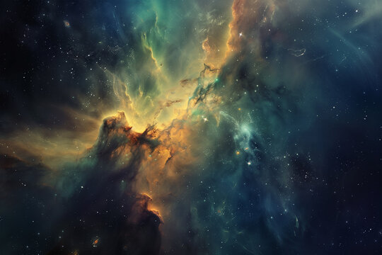 Outer space abstract nebulae scene