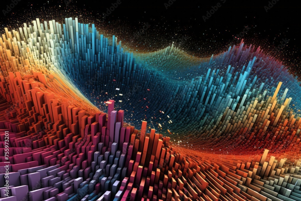 Poster a 3d visualization of complex mathematical data
