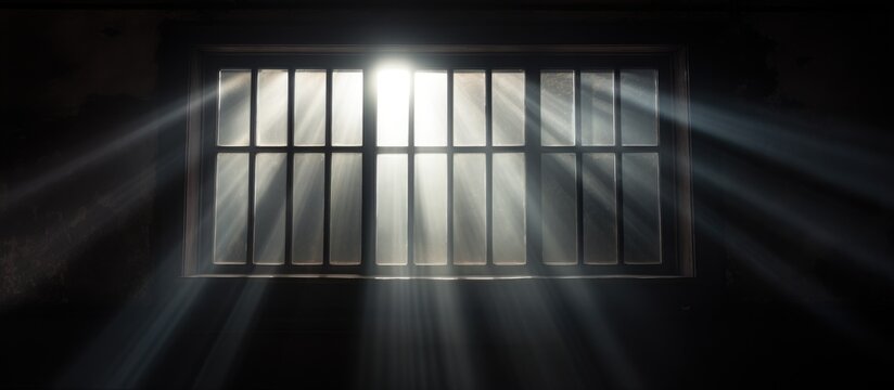 Light passing through a foggy window with bars