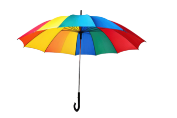 Single umbrella, open, centered isolation against pure white backdrop, focus on ergonomically designed handle and water-repellent fabric, high key lighting, showcasing subtle textures, high resolution
