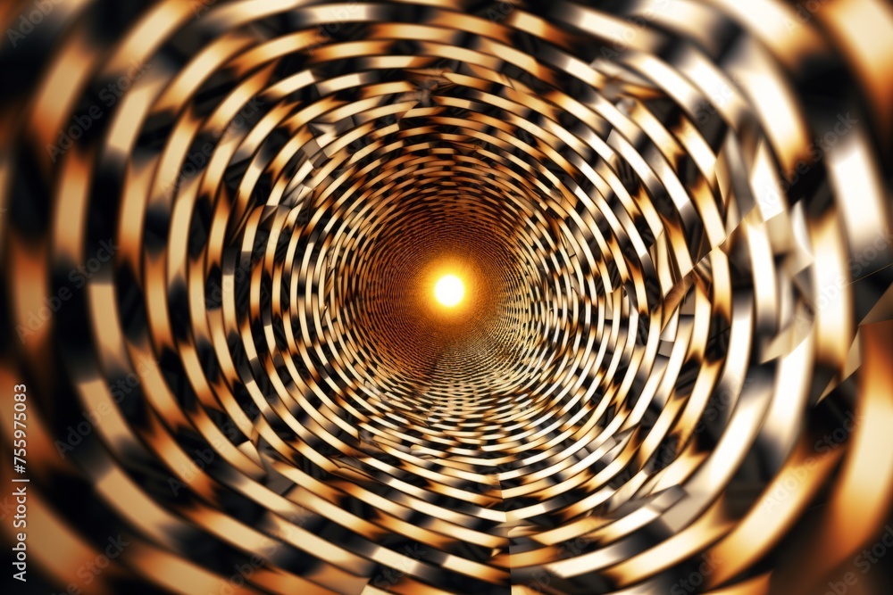 Poster a dynamic photo of a 3d hypnotic vortex pulling viewers into its depths with a mesmerizing effect