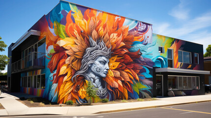 Witness the evolution of urban artistry with a vibrant street art mural that pushes the boundaries of creativity.