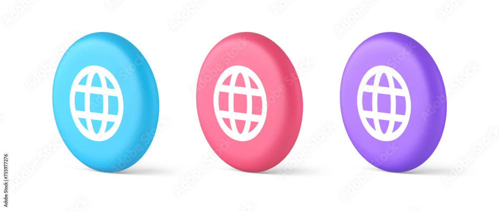 Poster global internet connection gps planet button network web business communication 3d circle icon