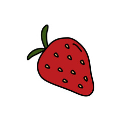 Whole strawberry fruit, sweet dessert fresh farm organic berry, vector