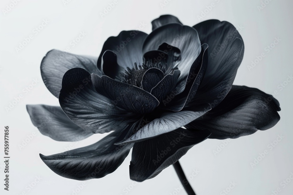 Poster simple black and white image of a flower, suitable for various design projects.