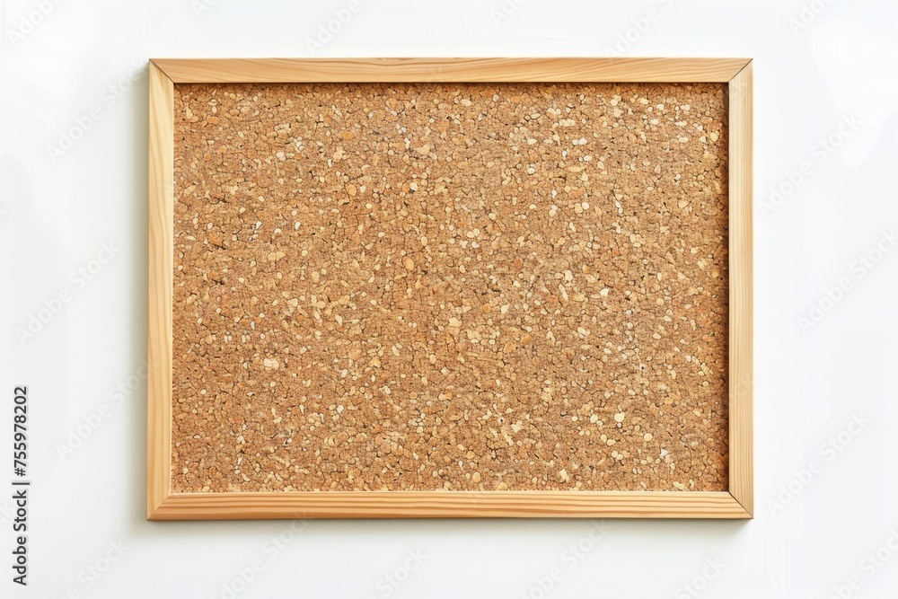 Poster a wooden frame with a cork board, perfect for organizing notes and reminders.