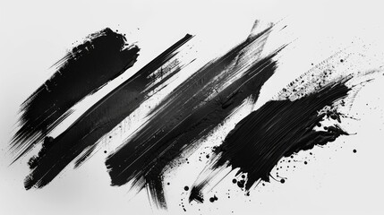 Monochromatic image of artistic paint strokes, suitable for various design projects. - obrazy, fototapety, plakaty