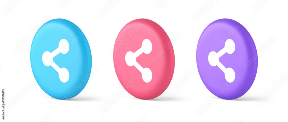 Poster decentralize compound connection encrypted network button cyberspace management 3d circle icon
