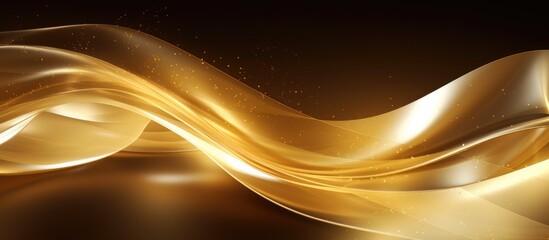 of shiny ribbons in gold color.