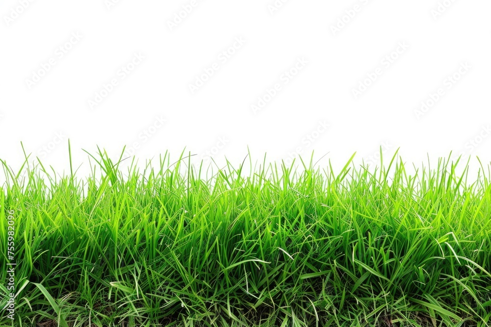 Aufkleber a peaceful scene of a green grass field with a white sky in the background. suitable for various out