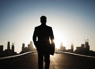 Silhouette of business man