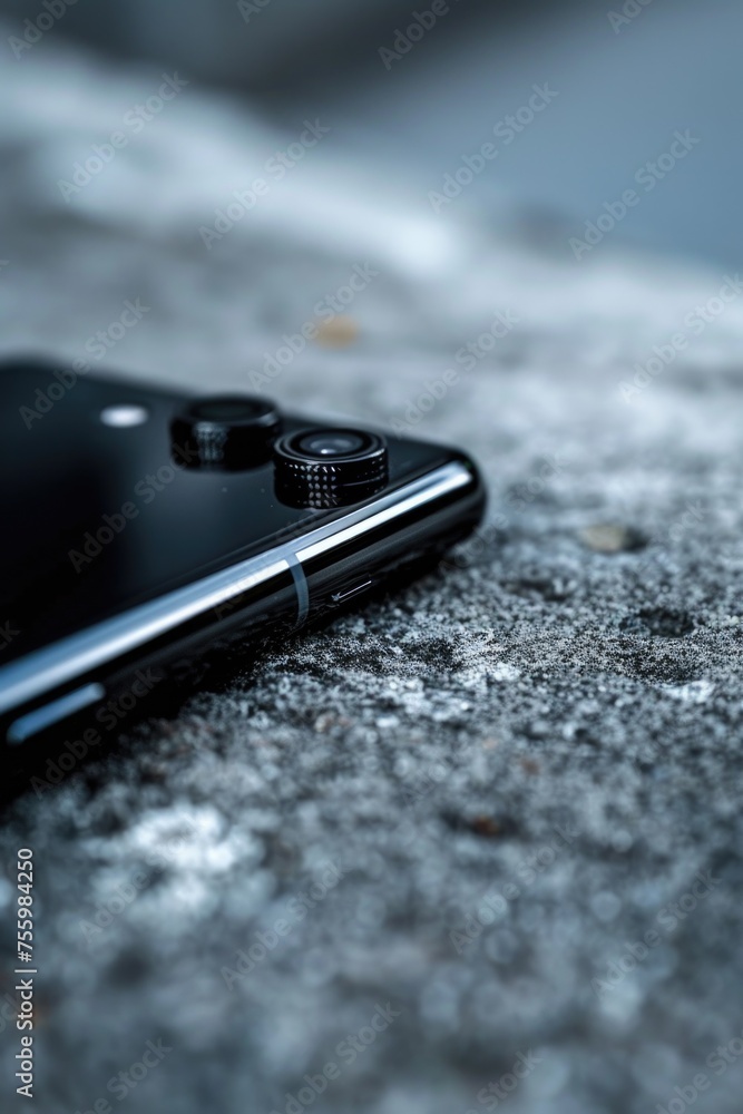 Aufkleber a close up of a cell phone on a surface. perfect for technology concepts.
