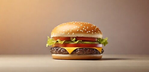 isolated on soft background with copy space hamburger concept