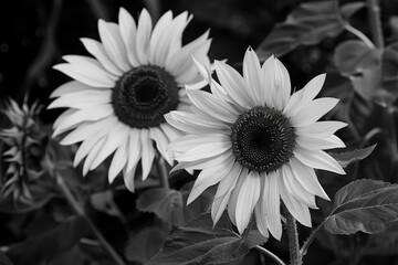 Sunflowers turning their faces toward the sun