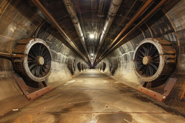 A tunnel ventilation system, massive fans, air ducts, and sensors maintaining air quality