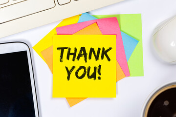 Thank you office business concept on a desk - 755987869
