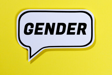 Gender as a symbol for gender-appropriate language in speech bubble communication concept - 755988001