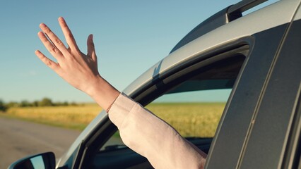 during vacation, summer vacation mood, hair fluttering wind, car countryside, during summer trip, cars summer day, wind car window, happy family enjoying trip outdoors, hair fluttering, beautiful girl
