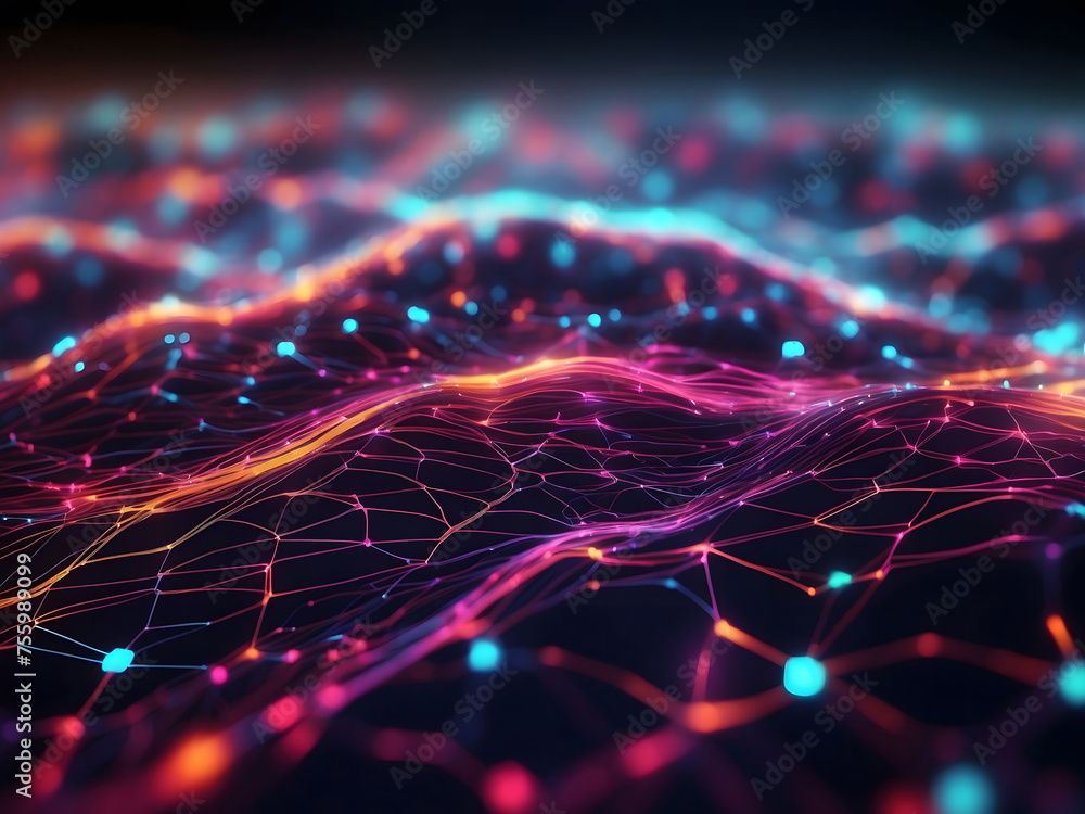 Poster minimal networking technology background big data connectivity software development wallpaper design