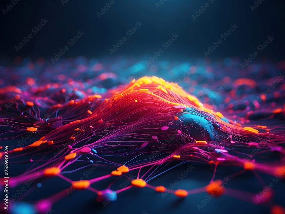 Poster minimal networking technology background big data connectivity software development wallpaper design
