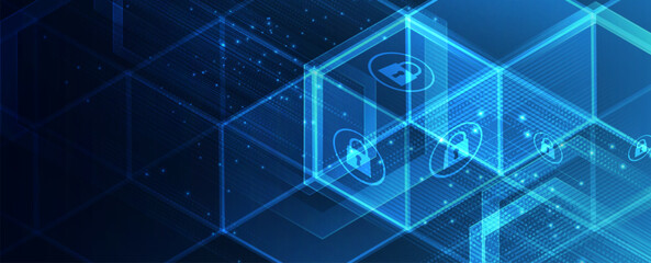 Cyber security and information or network protection. Future cyber technology web services for business and internet project