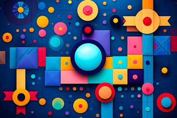Abstract geometric background with squares triangles