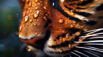 close up tiger eyes and face