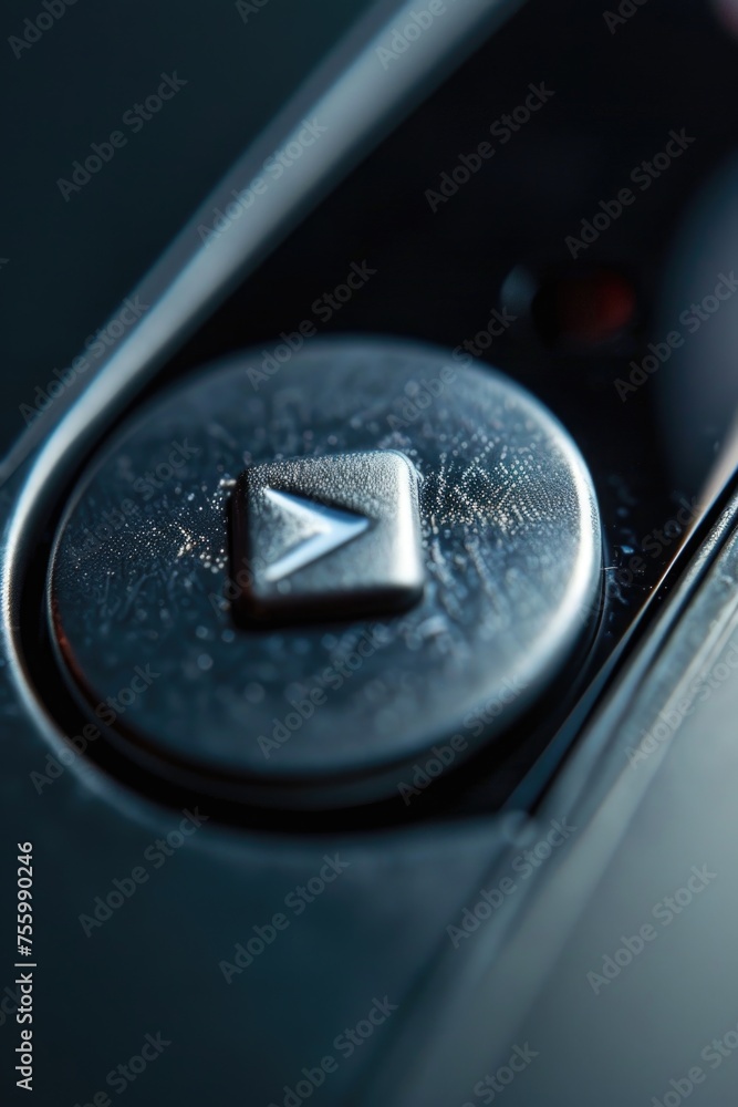 Leinwandbilder close up of a button on a cell phone, suitable for technology concepts.