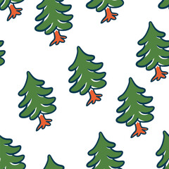 new year tree in flat style in vector. template for greeting card design sticker poster