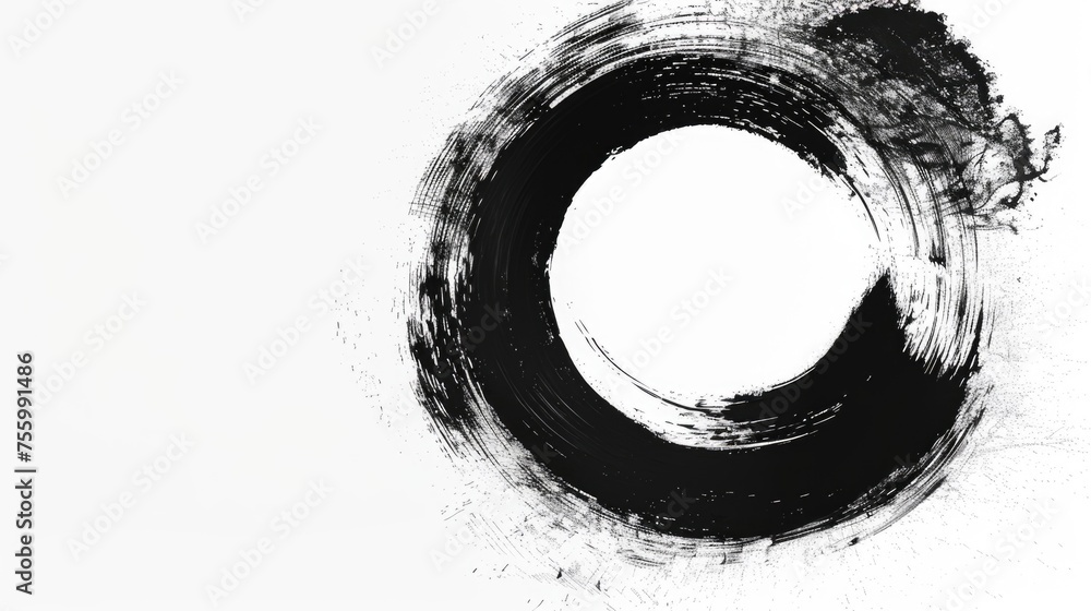 Poster A black and white photo of a circular object. Suitable for various design projects.