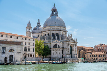 Fototapeta na wymiar Santa Maria della Salute Basilica Dominating Venice Skyline